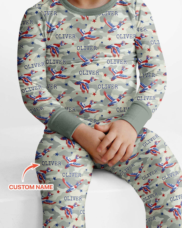 Zweiteiliges Langarm-Pyjama-Set mit Sommerfrüchten
