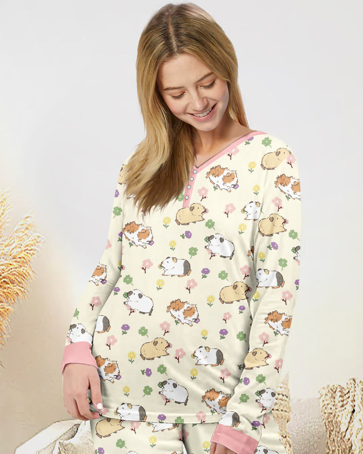 Guinea Pig Garden Bamboo Women Pajama Set