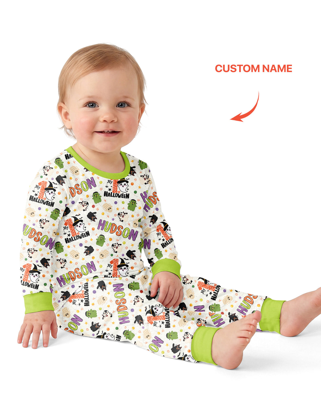 Personalized My First Halloween  Bamboo Two Piece Long Sleeve Pajama Set