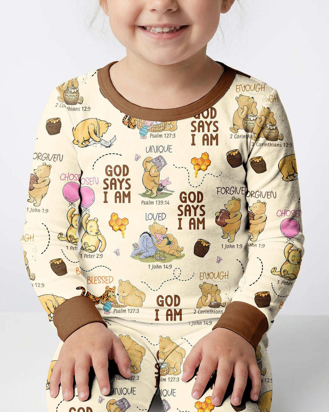 God Says I Am – Little Blessings Bamboo Two Piece Long Sleeve Pajama Set