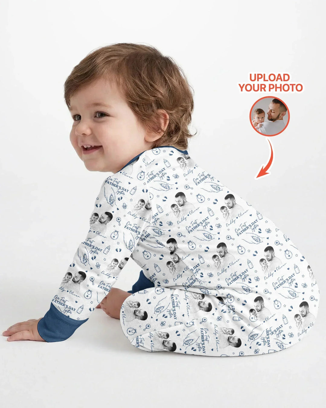 Custom Photo Our First Father's Day Together Bamboo Convertible Zippy