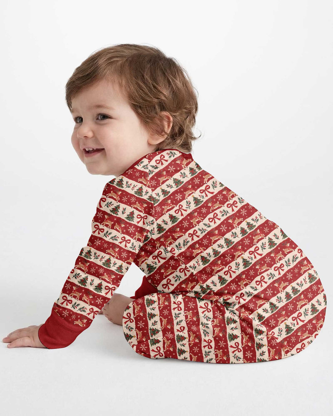 Vintage Reindeer Christmas Stripes Bamboo Convertible Zippy