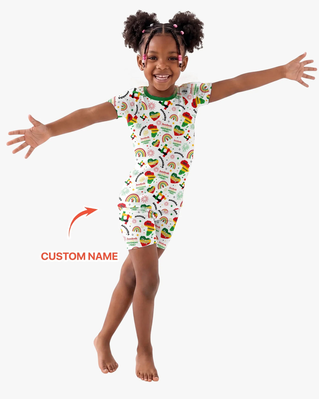Custom Name Juneteenth Is My Independence Day Bamboo Two Piece Short Sleeve Shorts Pajama Set