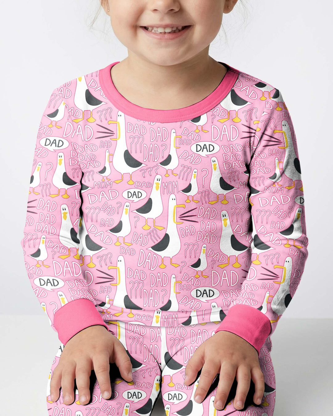 Funny Seagull DAD Bamboo Two Piece Long Sleeve Pajama Set