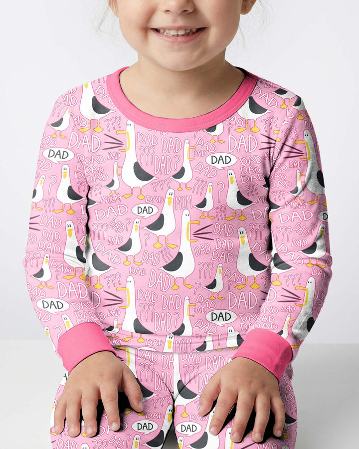 Funny Seagull DAD Bamboo Two Piece Long Sleeve Pajama Set