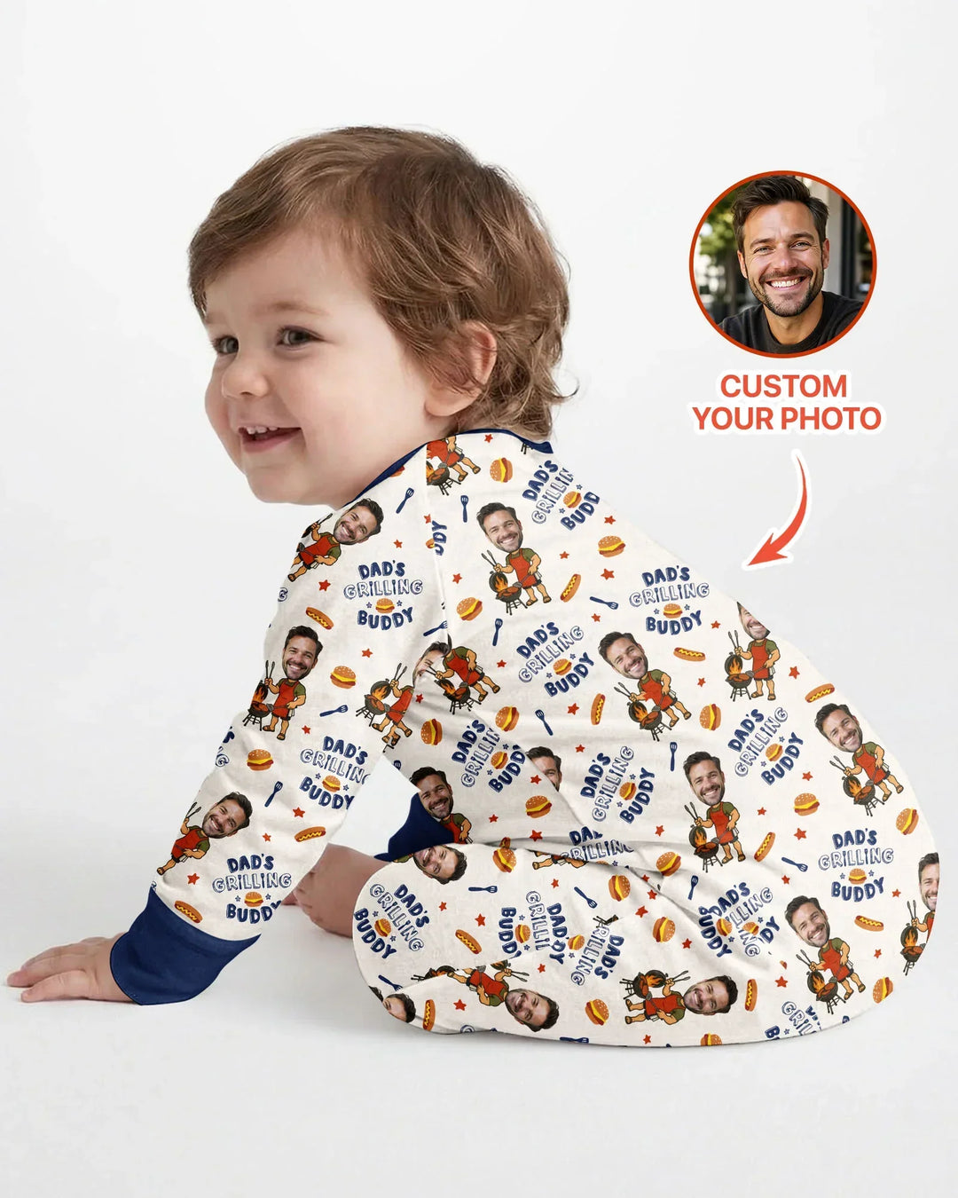 Custom Photo Dad's Grilling Buddy Family Matching Bamboo Convertible Zippy