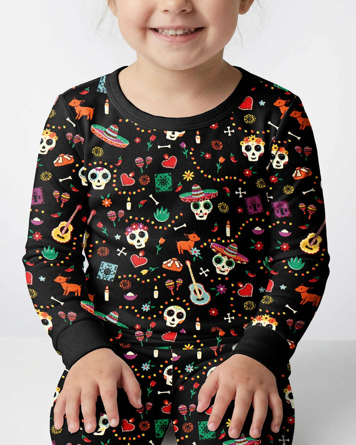 Day of the Dead Bamboo Two Piece Long Sleeve Pajama Set