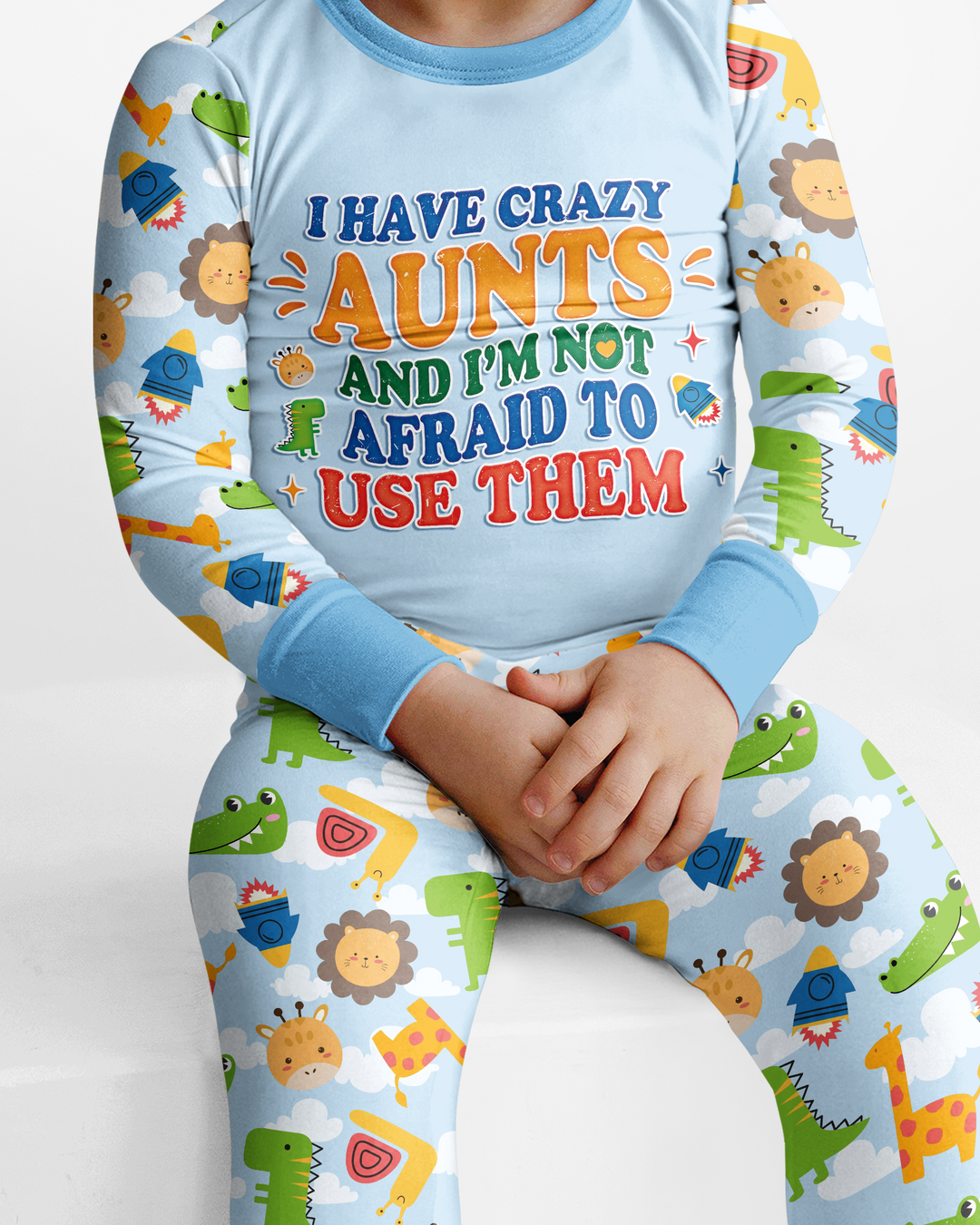 I Have Crazy Aunts Bamboo Two Piece Long Sleeve Pajama Set