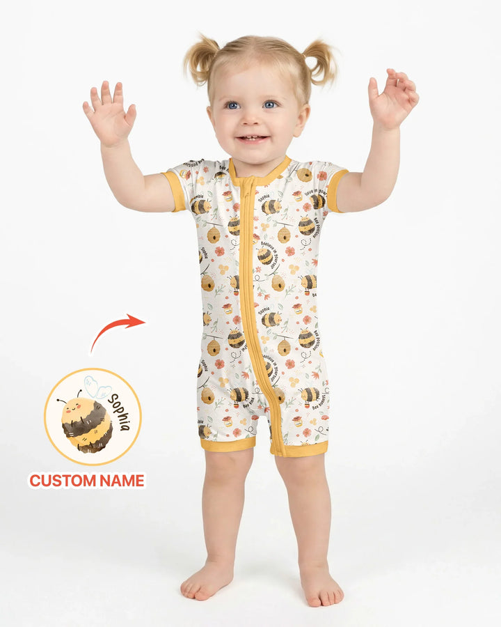 Bee Kind Custom Name Bamboo Shorty Zippy