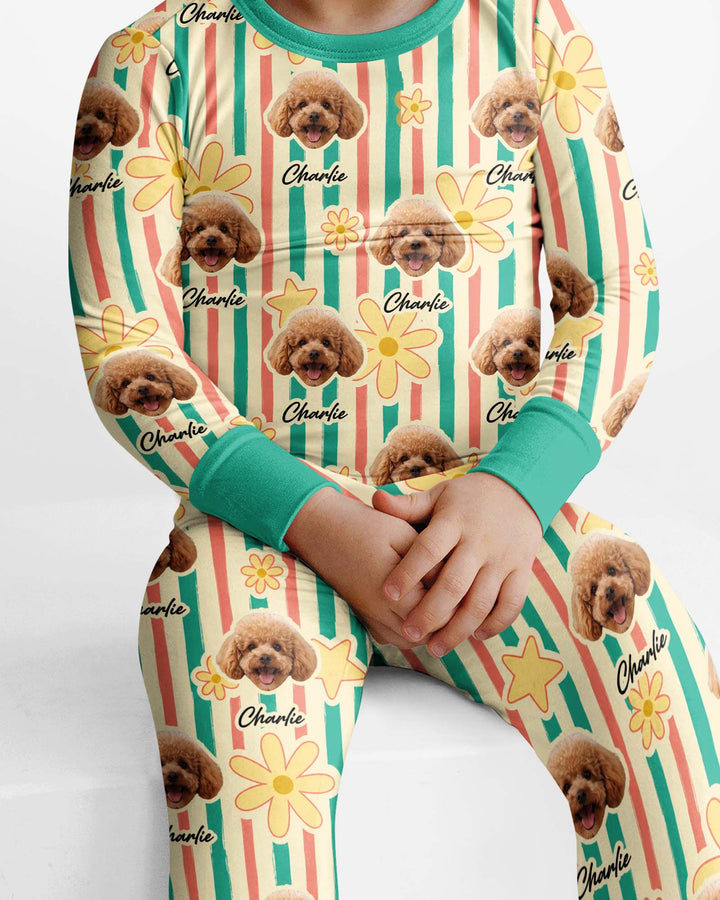 Funny Pet Pattern Bamboo Two Piece Long Sleeve Pajama Set