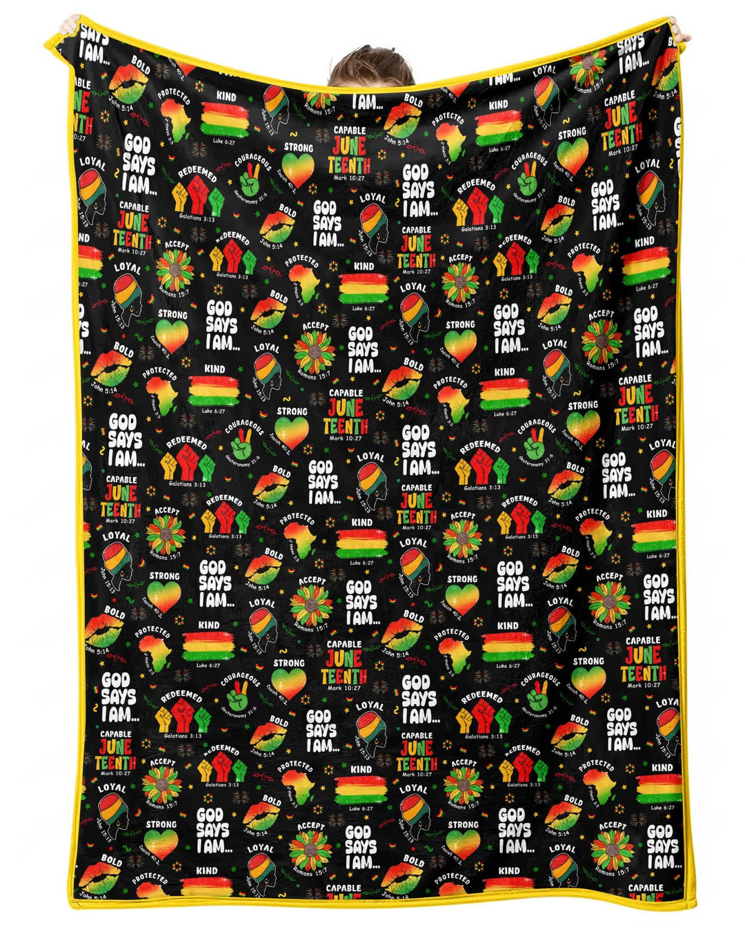 God Says I Am Juneteenth Blessings Bamboo Blanket