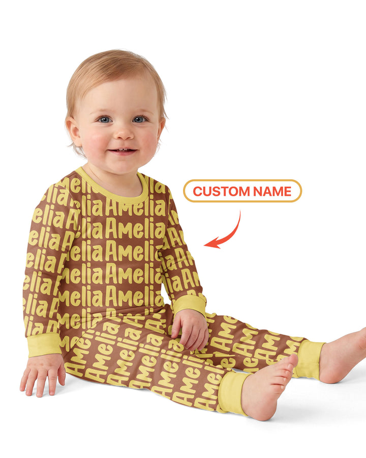 Little Letters Bamboo Two Piece Long Sleeve Pajama Set Bamboo Two Piece Long Sleeve Pajama Set