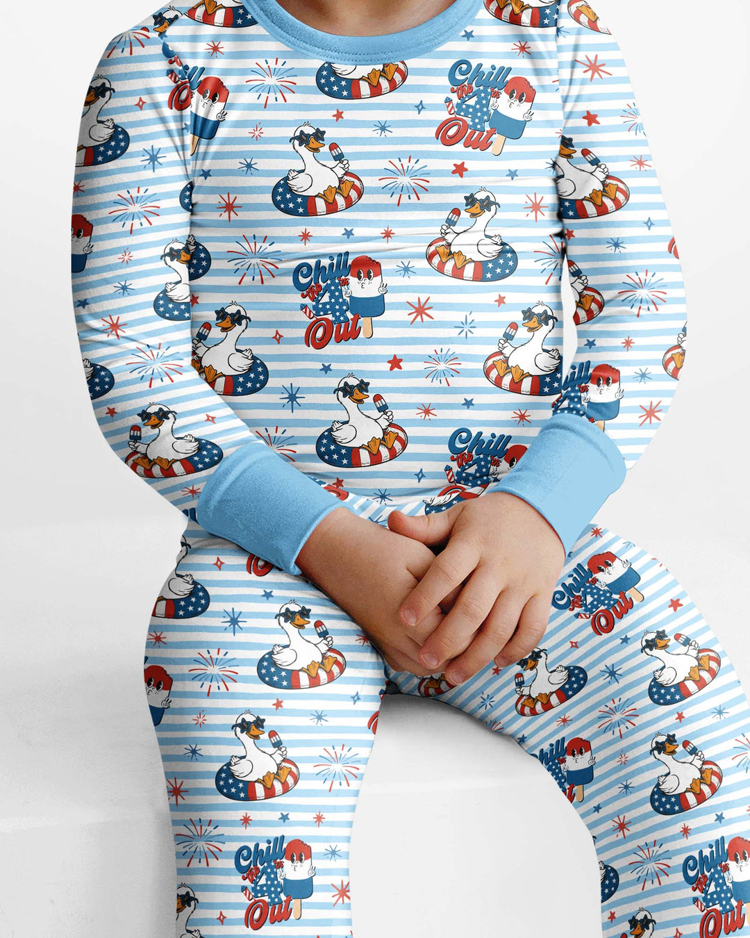 Zweiteiliges Langarm-Pyjama-Set mit Sommerfrüchten