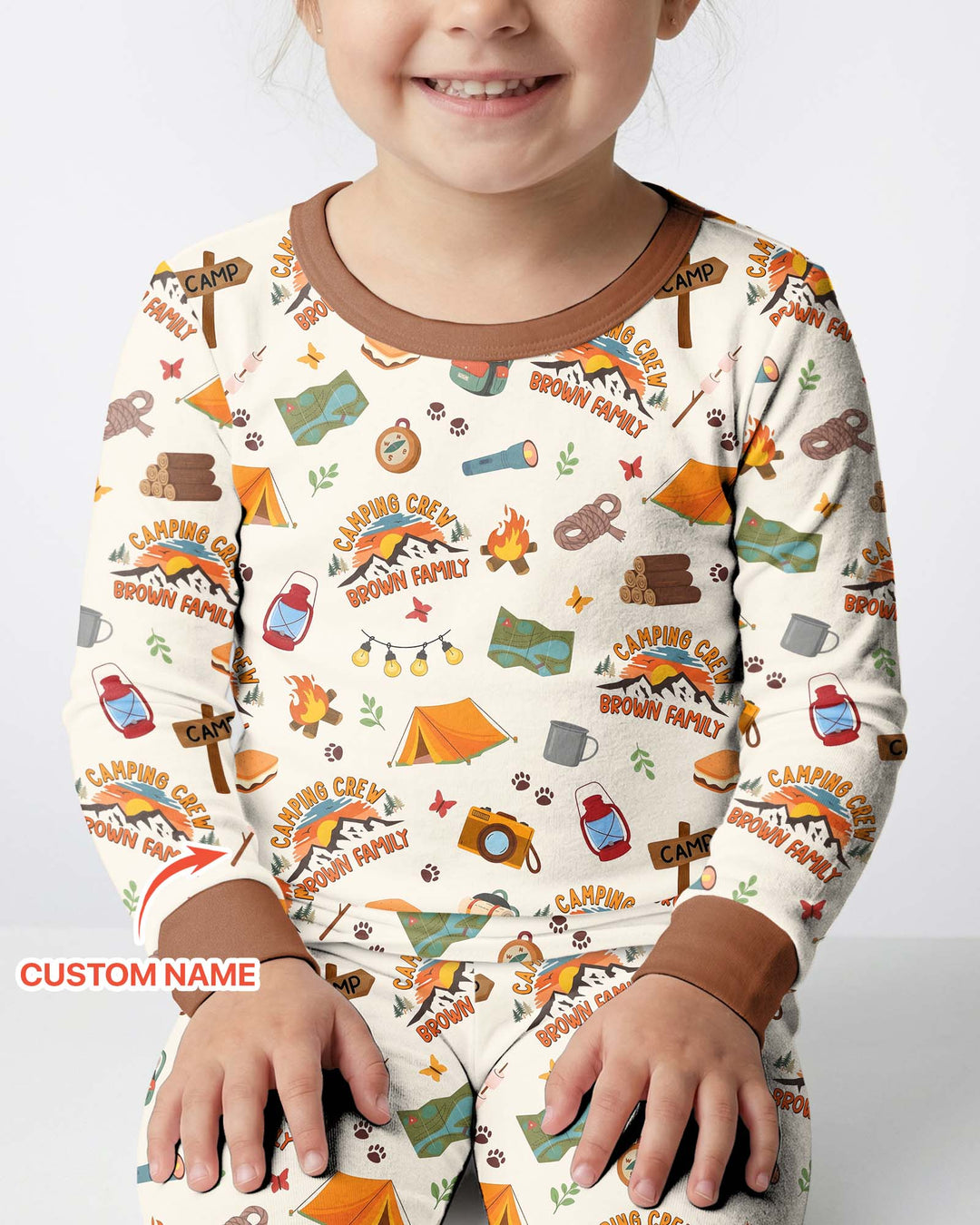 Zweiteiliges Langarm-Pyjama-Set mit Sommerfrüchten