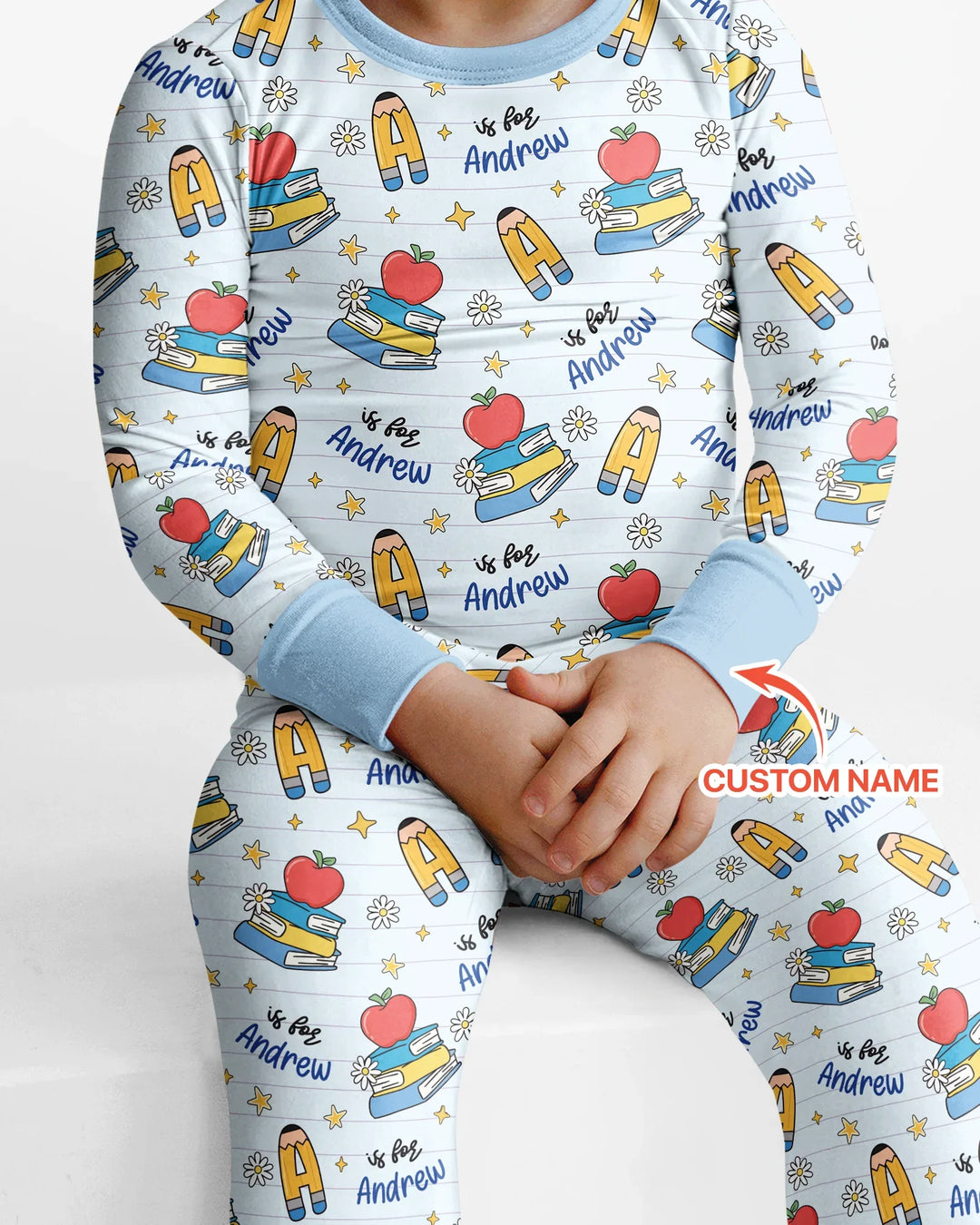 Conjunto de pijama de dos piezas de bambú con mangas largas, plantilla PERSONALIZADA
