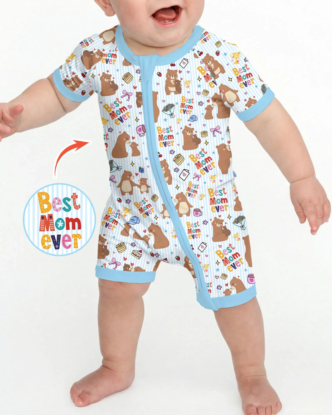 Best Mama Bear Ever Family Matching Shorty Zippy