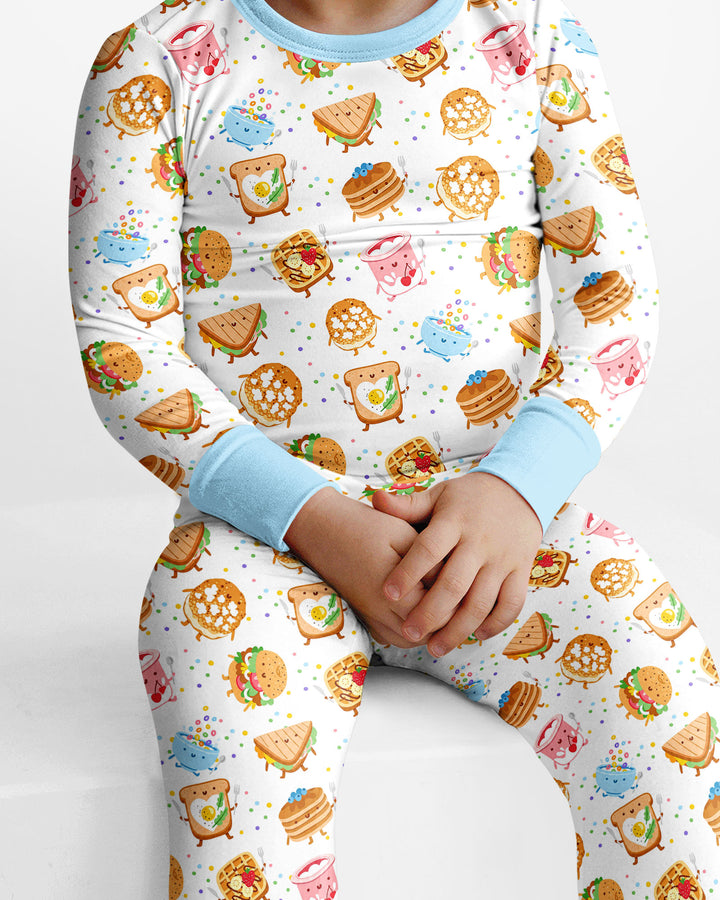 Breakfast Buddies Bamboo Two Piece Long Sleeve Pajama Set