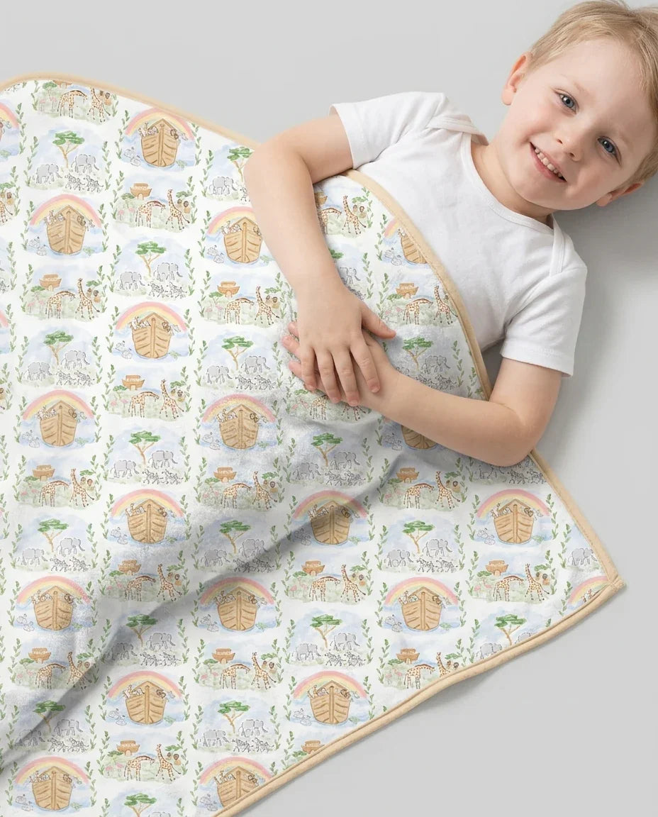 Noah And The Ark Bamboo Blanket
