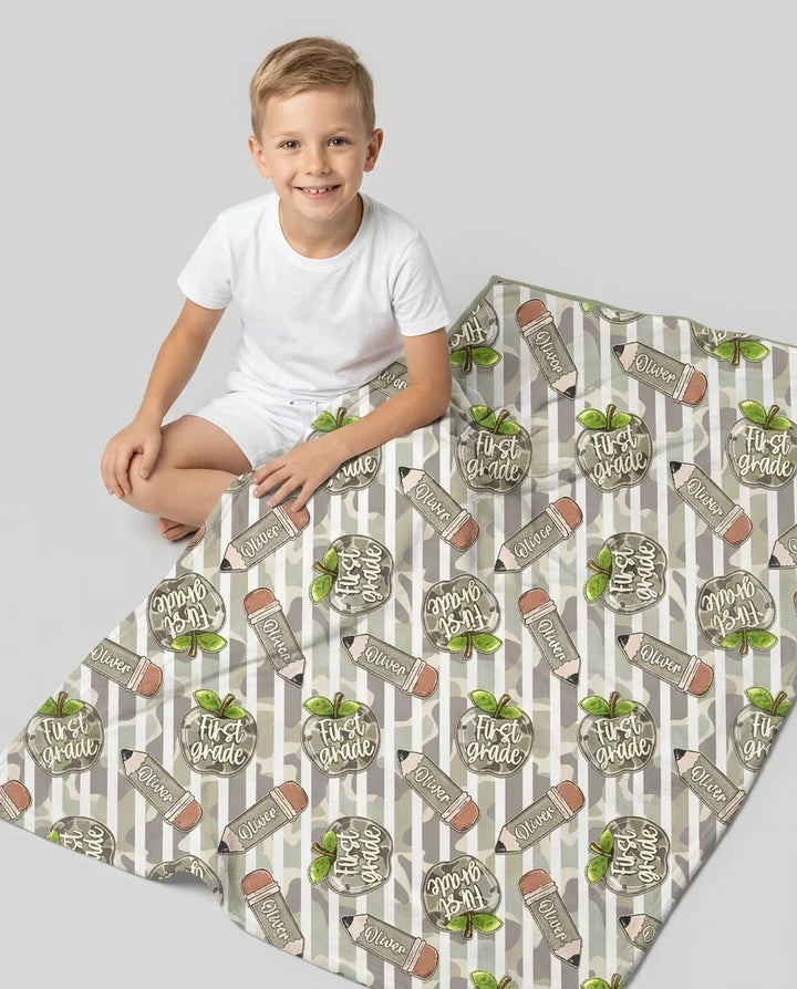 Custom Name Camo Apple Days Bamboo Blanket