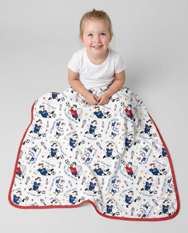 USA Soccer Goose Family Matching Bamboo Blanket