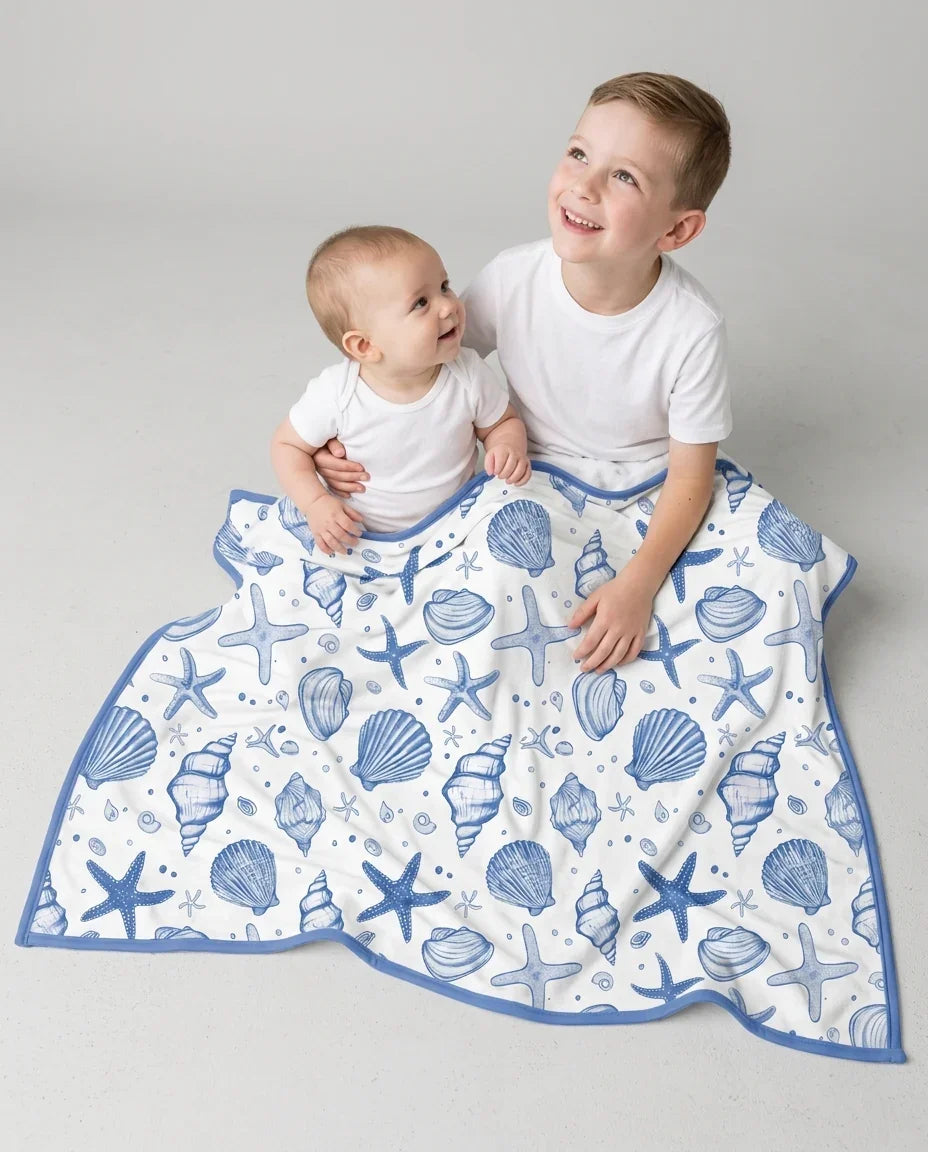 Coastal Charm Family Matching Bamboo Blanket