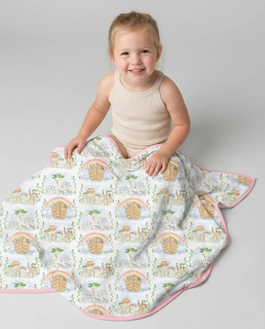 Noah And The Ark Bamboo Blanket