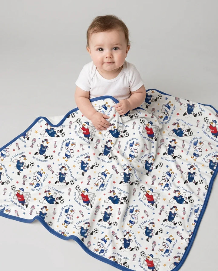 USA Soccer Goose Family Matching Bamboo Blanket