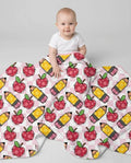 Checkered Apple Scribbles Bamboo Blanket