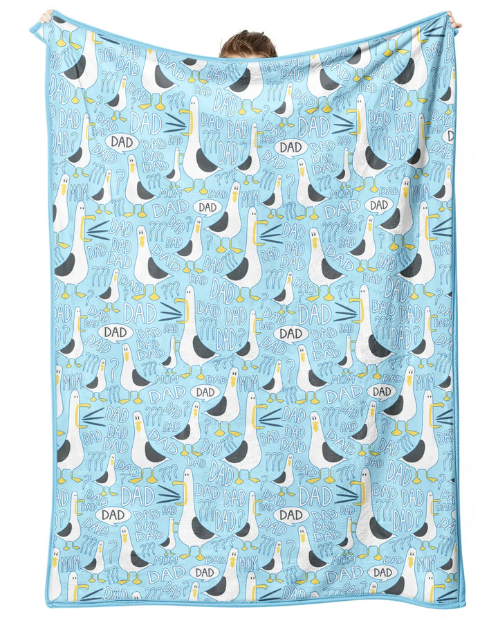 Funny Seagull DAD Bamboo Blanket
