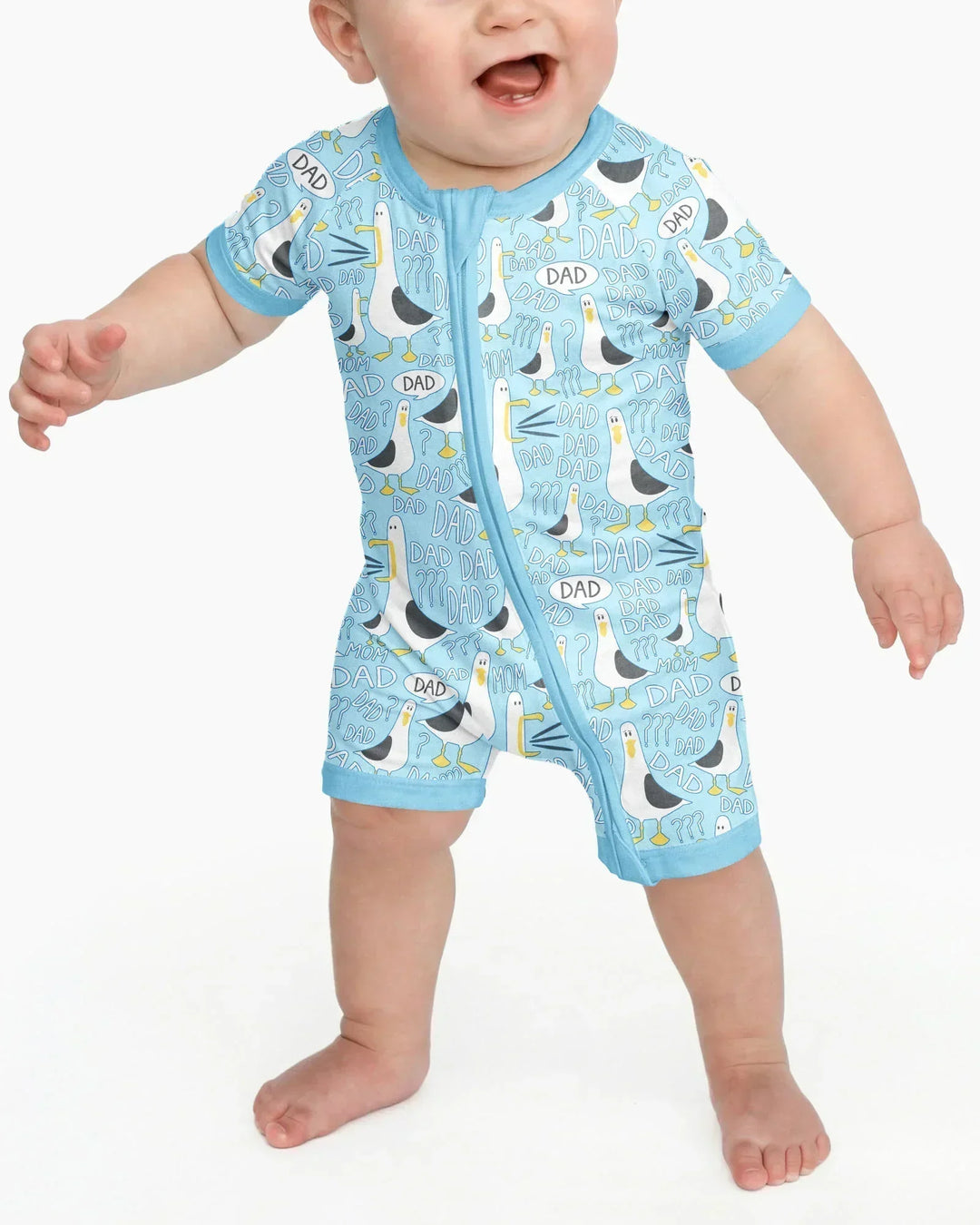 Funny Seagull DAD Bamboo Shorty Zippy