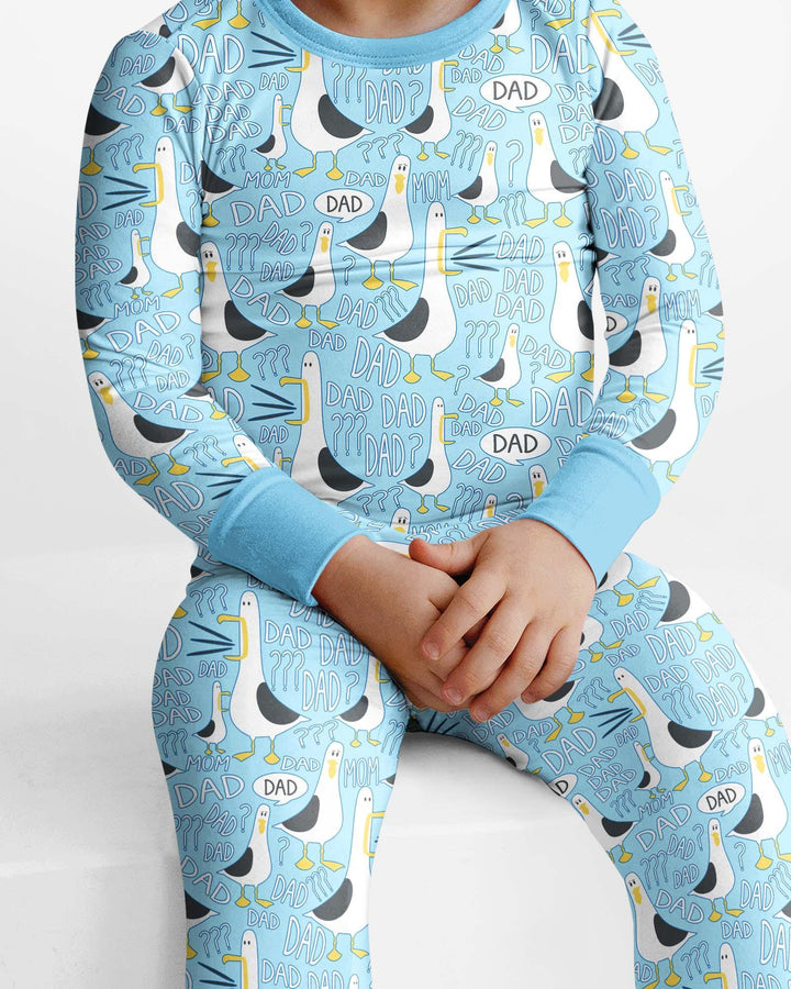 Funny Seagull DAD Bamboo Two Piece Long Sleeve Pajama Set