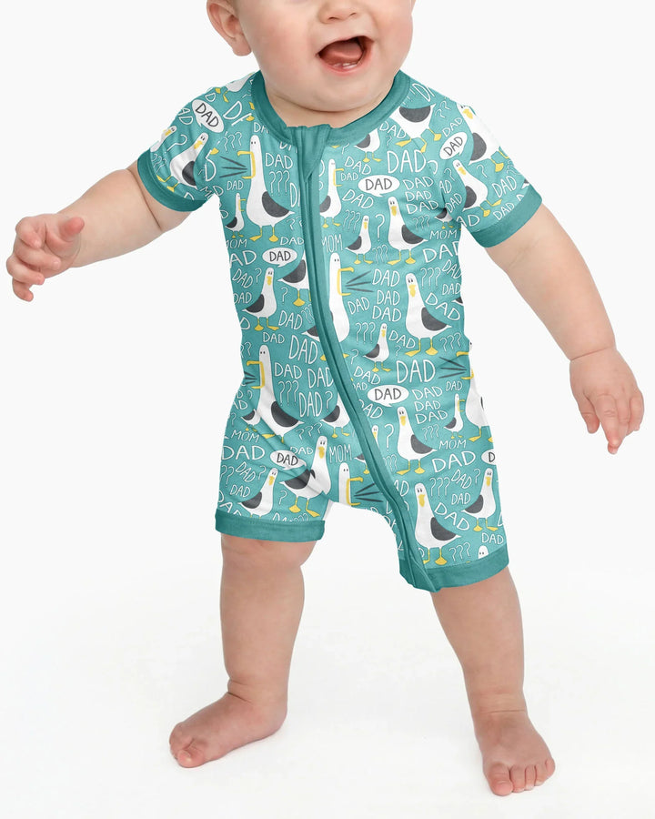 Funny Seagull DAD Bamboo Shorty Zippy