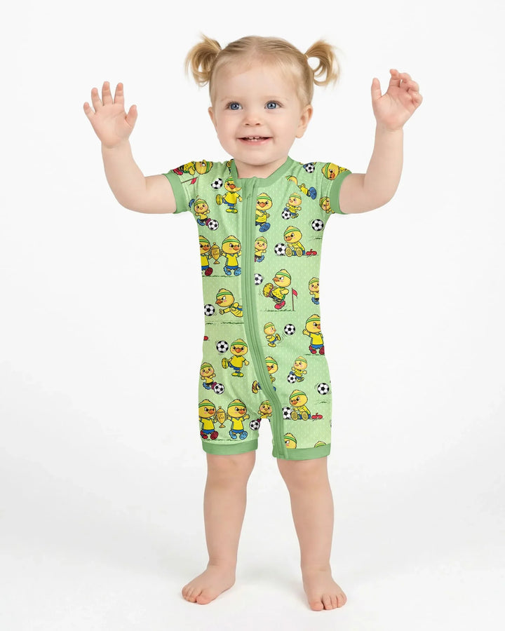 Brasil Soccer Fan Family Matching Bamboo Shorty Zippy