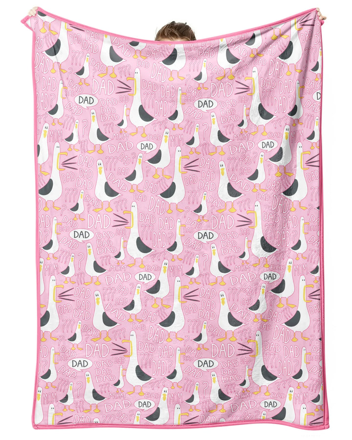 Funny Seagull DAD Bamboo Blanket