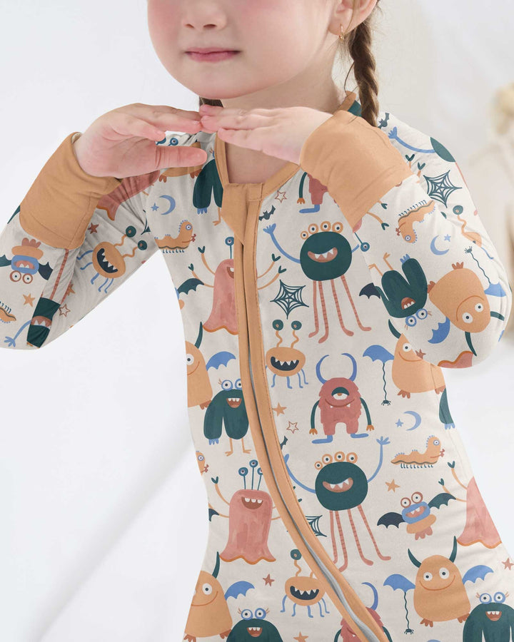 Monsters Fun Pastels Hand Painted Cute Bamboo Convertible Zippy