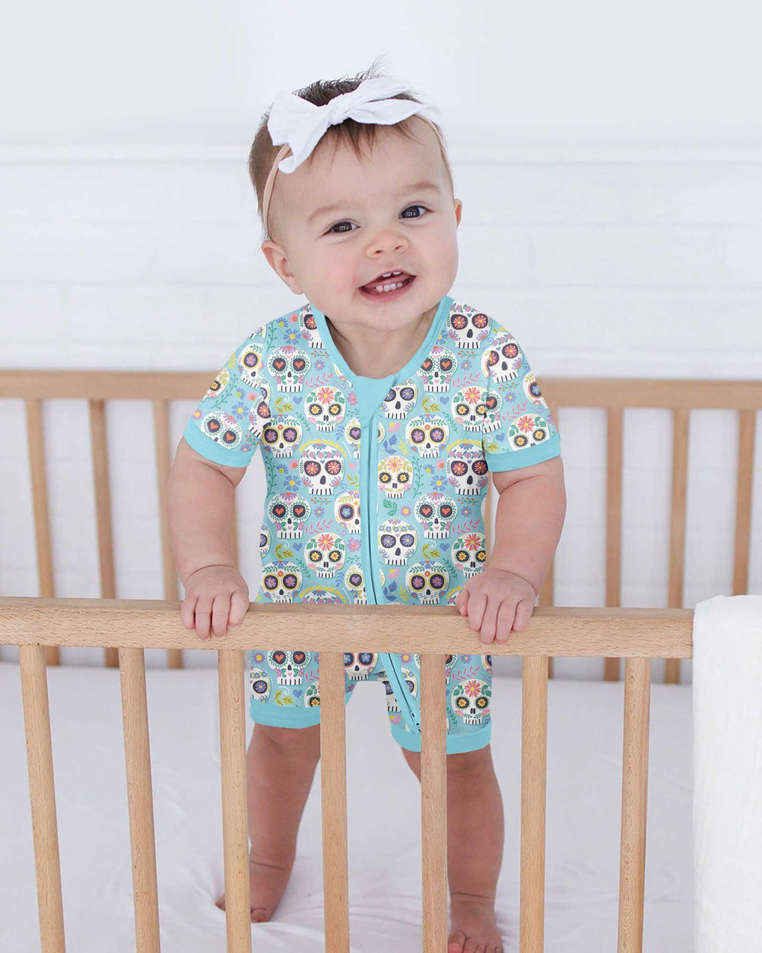 Floral Skull Bamboo Shorty Zippy