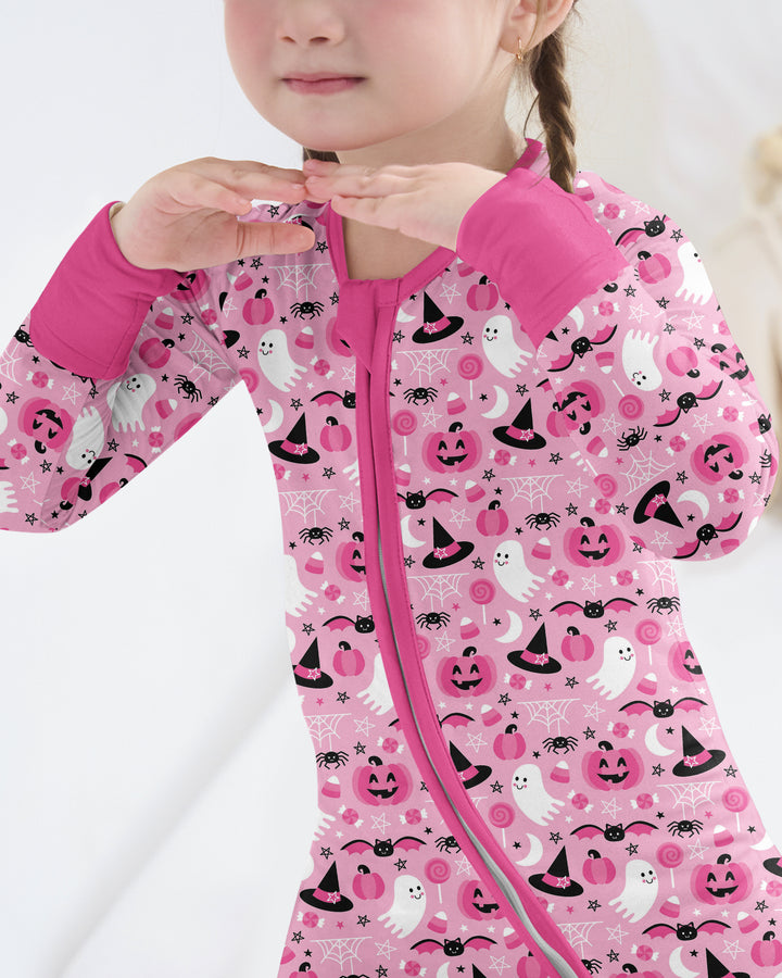 Cute Pink Halloween Ghost Pumpkin Witch Bamboo Convertible Zippy