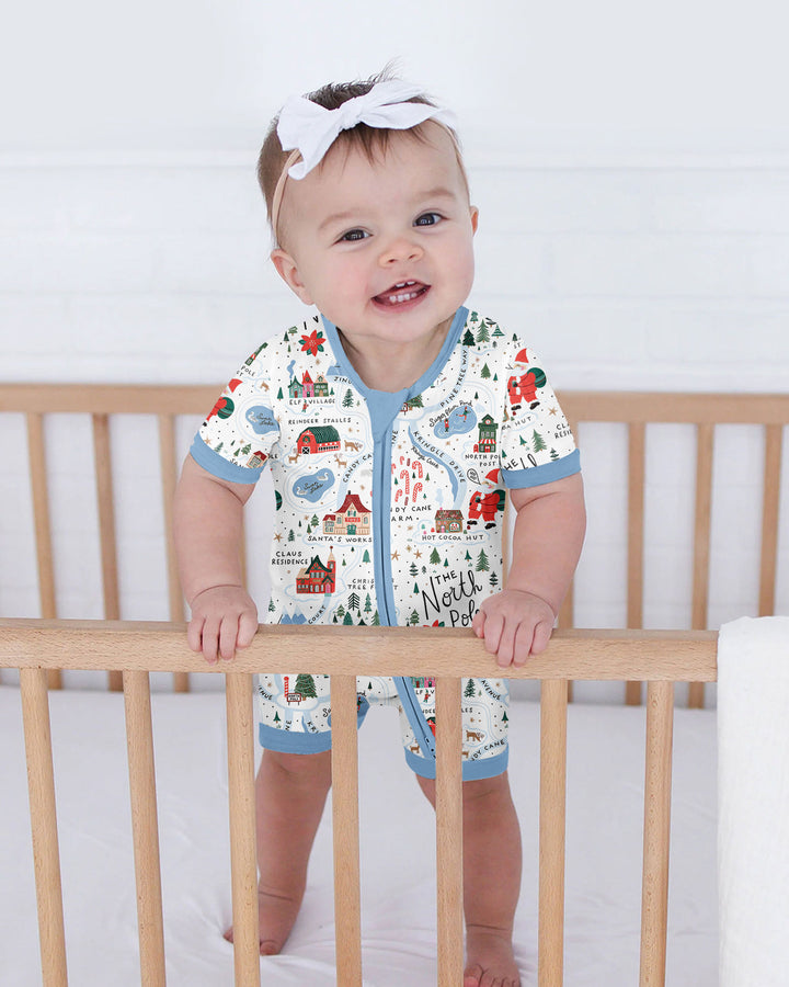 The North Pole Map Bamboo Shorty Zippy