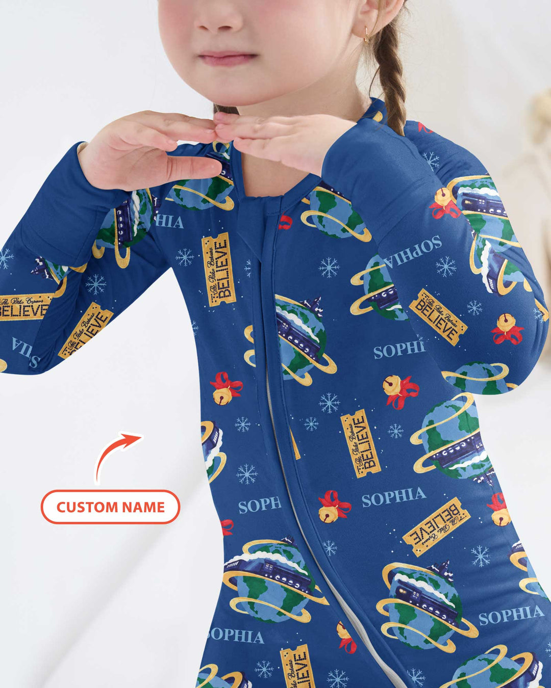 Custom Name Christmas Express Train Bamboo Convertible Zippy
