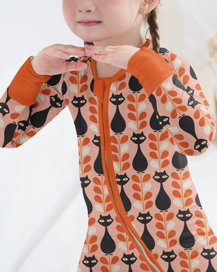 Retro Black Cat Garden Bamboo Convertible Zippy