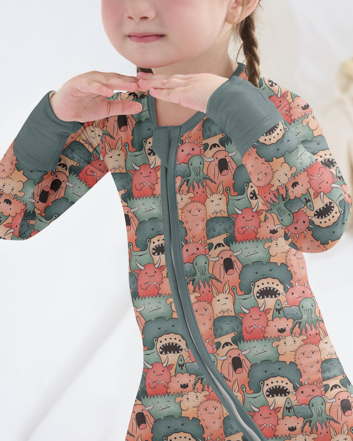 Cute Monster Crowd Bamboo Convertible Zippy
