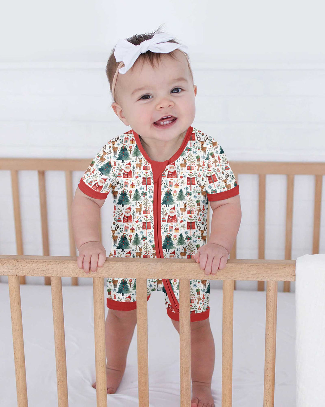 Christmas Tree Santa Bamboo Shorty Zippy