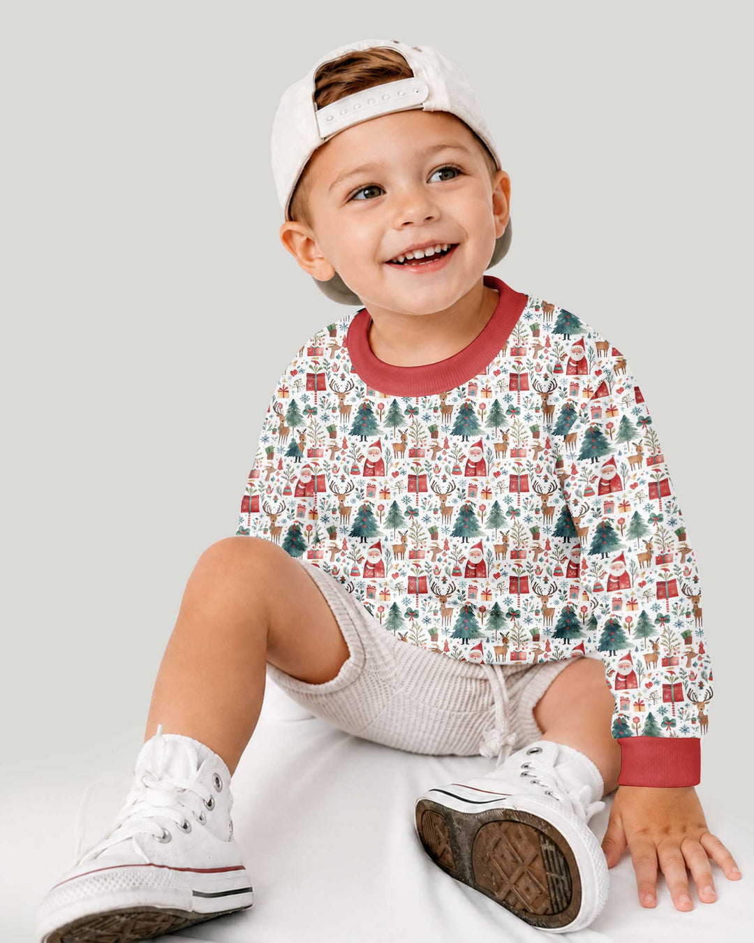 Christmas Tree Santa Bamboo Crewneck Sweatshirt
