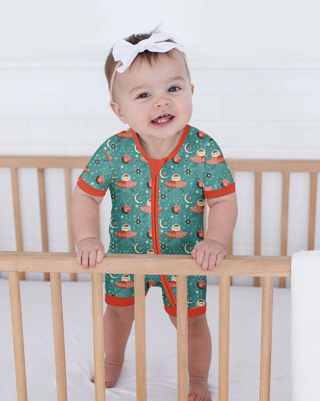 Atomic Santas in Space Bamboo Shorty Zippy