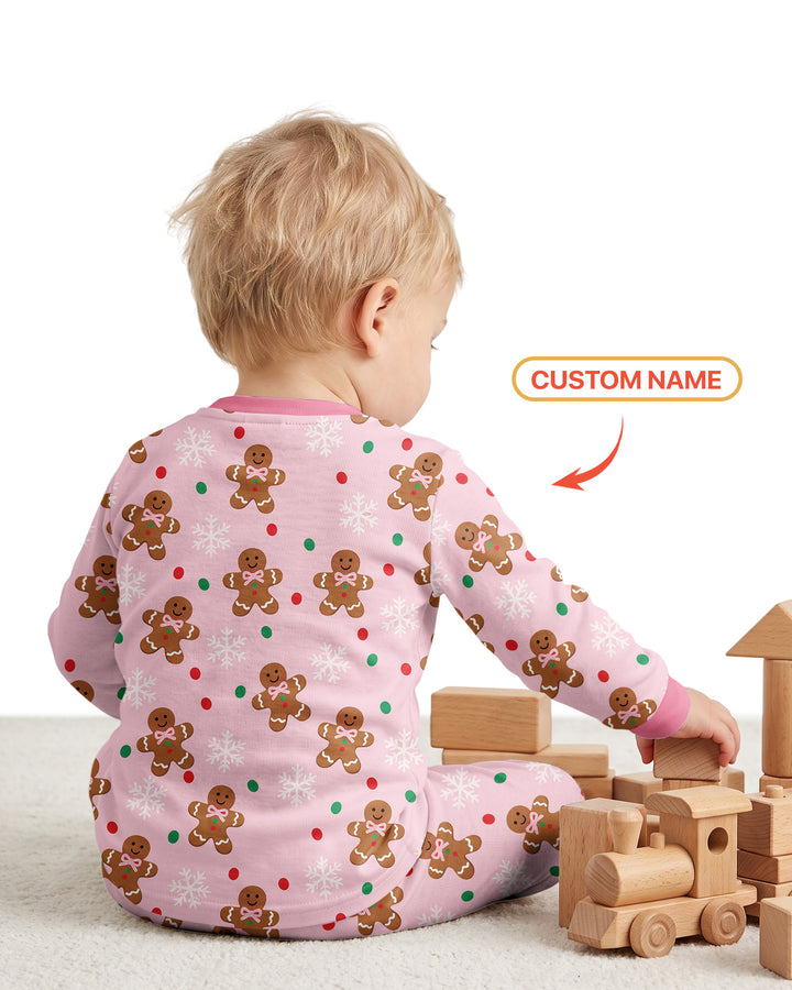 Custom Name My First Christmas  Bamboo Two Piece Long Sleeve Pajama Set