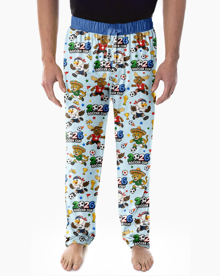 Soccer Cup Cute Mascots Bamboo Men's Pajama Set
