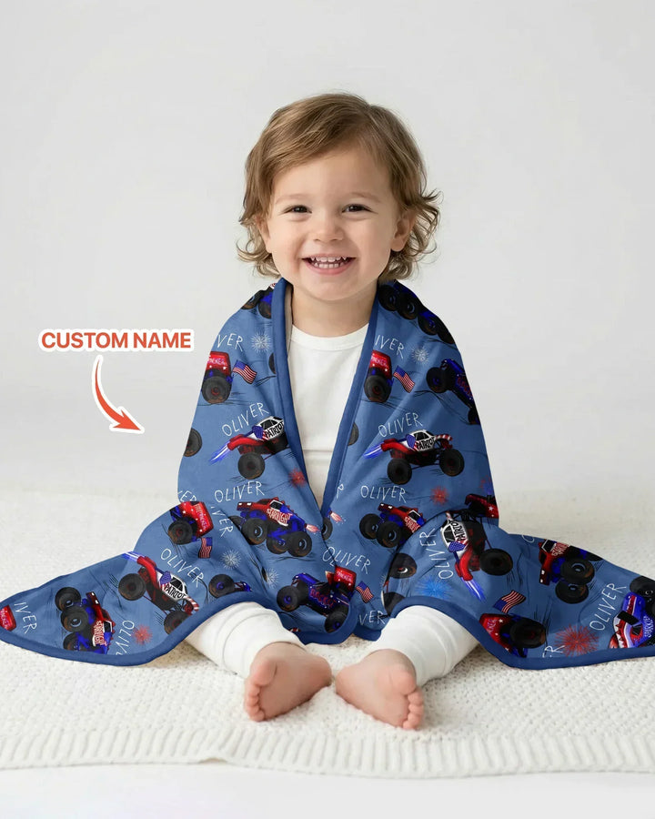 All American Thunder Custom Name Bamboo Blanket