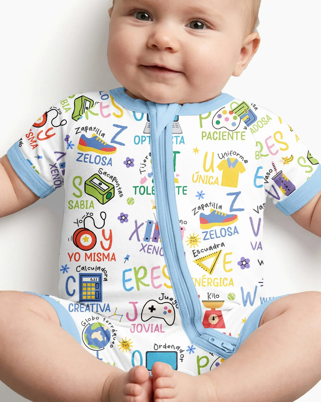 You Are Spanish Alphabet Version Bamboo Shorty Zippy