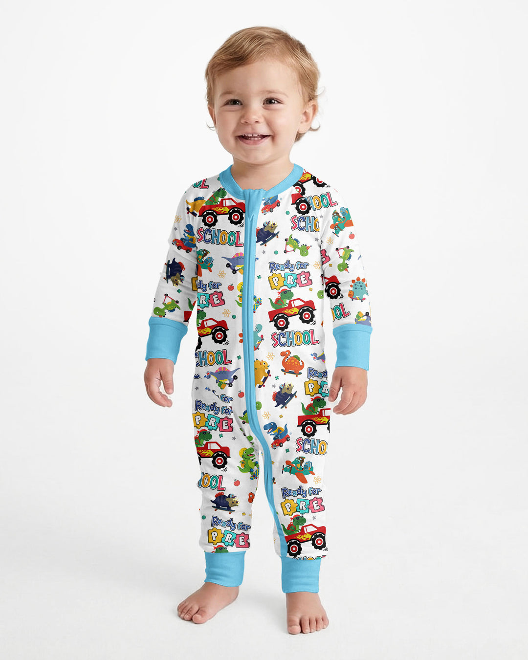 First Day of Preschool T-Rex Bamboo Convertible Zippy
