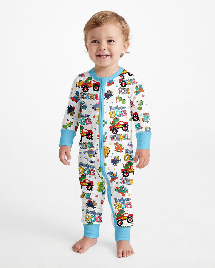 First Day of Preschool T-Rex Bamboo Convertible Zippy
